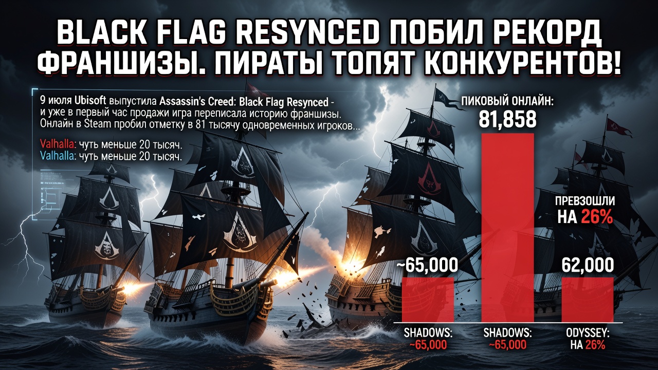 Black Flag Resynced побил рекорд франшизы. Пираты топят конкурентов!